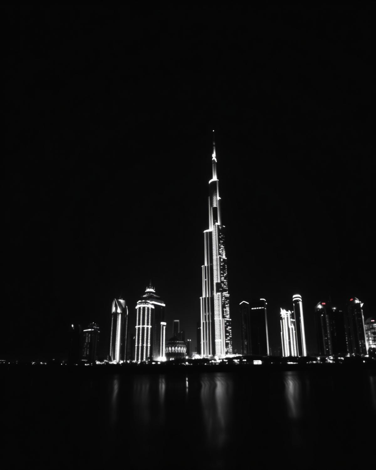 Dubai skyline at night